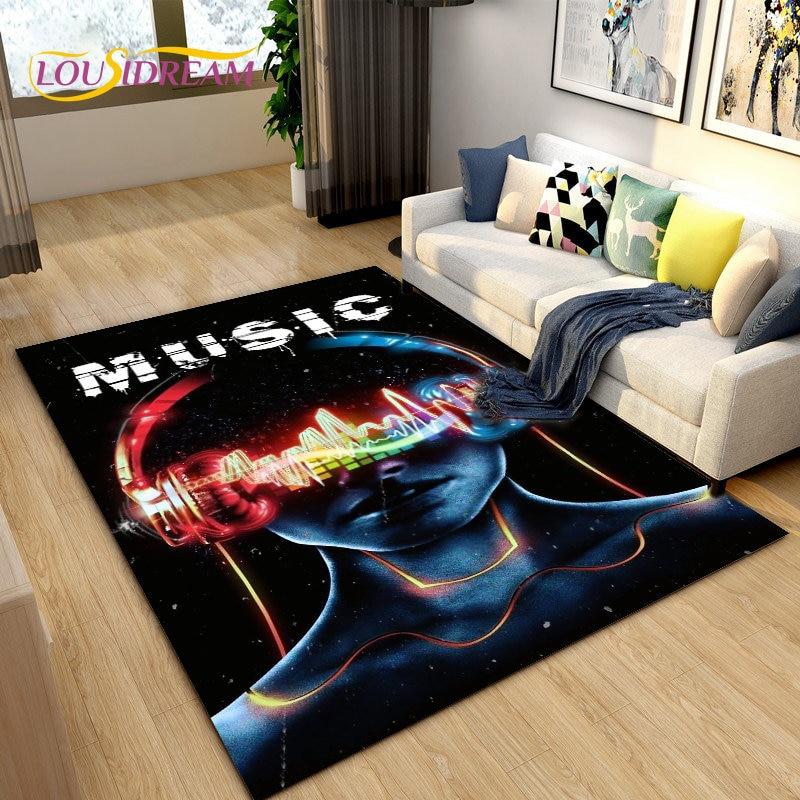 3D Creative Music Cartoon Area Rug Large,Carpet Rug for Living Room Bedroom Sofa Doormat Decoration,kids Play Non-slip Floor Mat