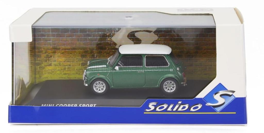 Solido Mini Cooper Sport 1994 Green with White Stripes 1/43