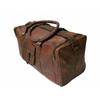 Men's Brown Goat Leather Vintage Genuine Travel Luggage Duffel Gym Bags Tote