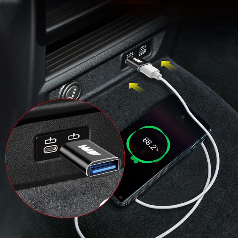 M-LOGO Car Charging Adapter TypeC To USB Converter Car Accessories For BMW E90 E60 E46 E39 F30 F10 E87 X3 X4 X5 X6 X7 X1 G30 G20 Z3 Z4