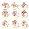 9Pcs Wooden Brain Teaser Puzzle IQ Test Toy Kong Ming Lock Puzzle Disentanglement Puzzles Toy