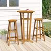 VidaXL Ensemble de Bar 3 pcs, Table et Chaises de Bistrot, Meubles d'Extérieur Jardin Terrasse Patio Arrière-Cour, Bois 319699