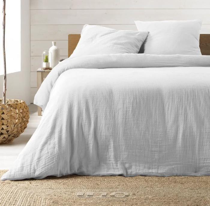 Bed Linen Set - PROMO LINGE - Cotton Gauze - 240 X 220 Cm - White