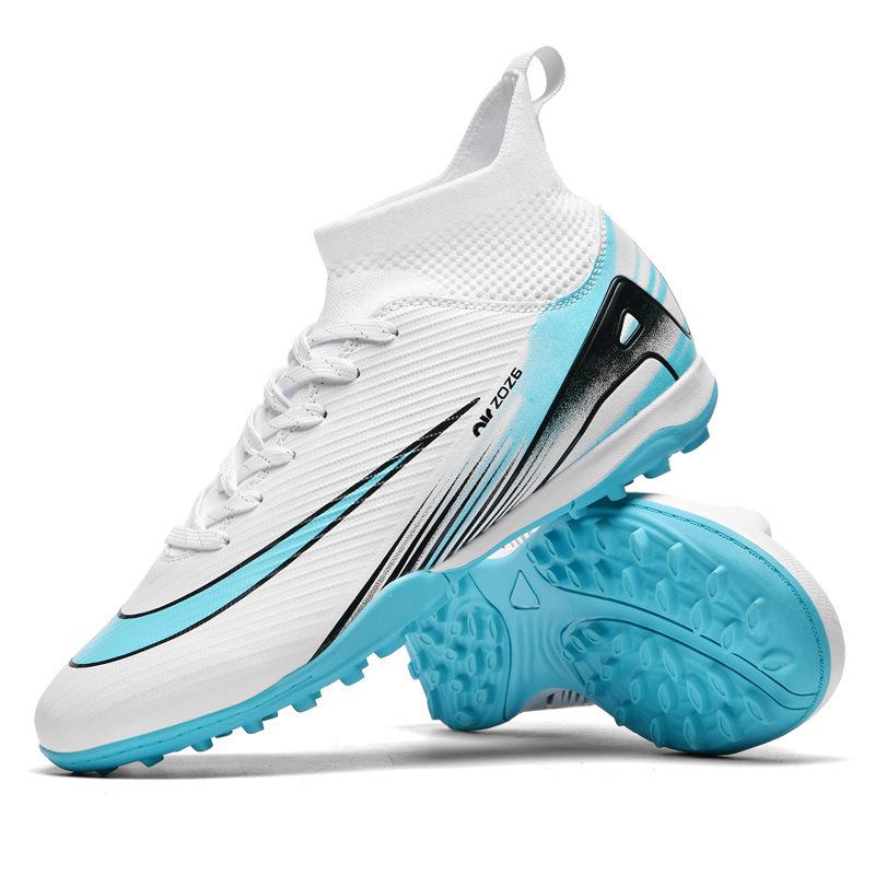 Ronaldo Gold-plated Seamless Fly-woven Football Shoes, Youth Spikes, Artificial Grass Game Training Shoes