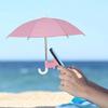 1pc Mini Umbrella For Smartphones With Universal Pig-Shaped Suction Cup Holder, Outdoor Anti-Glare Sun Shade, Made Of Polyester Fiber Material