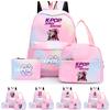 3Pcs/set Anime Cartoon Kpop Printed Backpack with Lunch Bag Pengcil Case for Teenager Girl Boy Bookbag Large Capacity Travel Bag