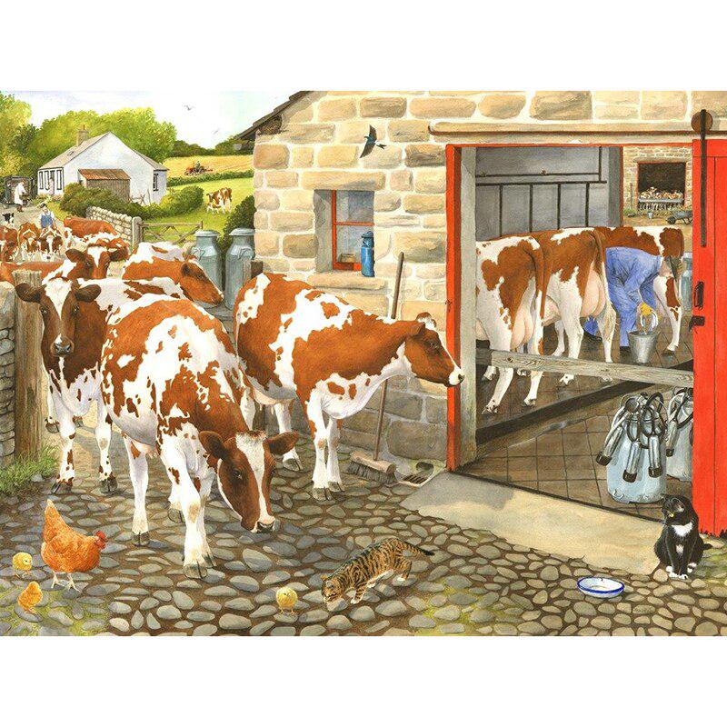 DIY Cow 5D Diamond Painting Full Round Drill Farm Animal Diamond Embroidery Cross Stitch Kit Mosaic Resin Home Decor Gift