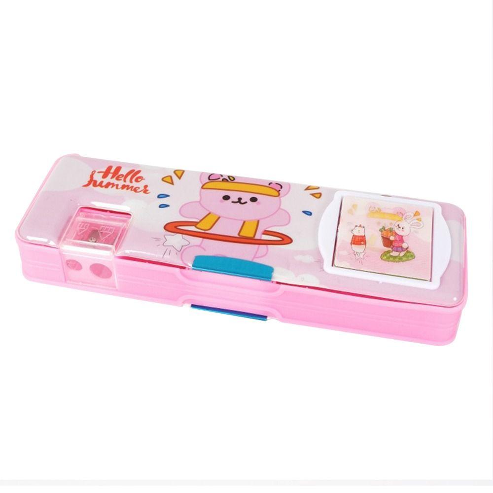 Double Layer Pencil Case Pencil Sharpener Stationery Storage Box  For Boys/Girls
