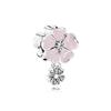 New Fashion Charm Original Pink Lotus Rose Flower Balloons Heart Beads Fit Original Fasion Ladies Bracelet Jewelry Accessories