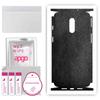 apgo Protective Skin Sticker for the Back+sides Compatible with OnePlus 7, Full Wrap Film, Foil, Vinyl - Pattern Black Leather