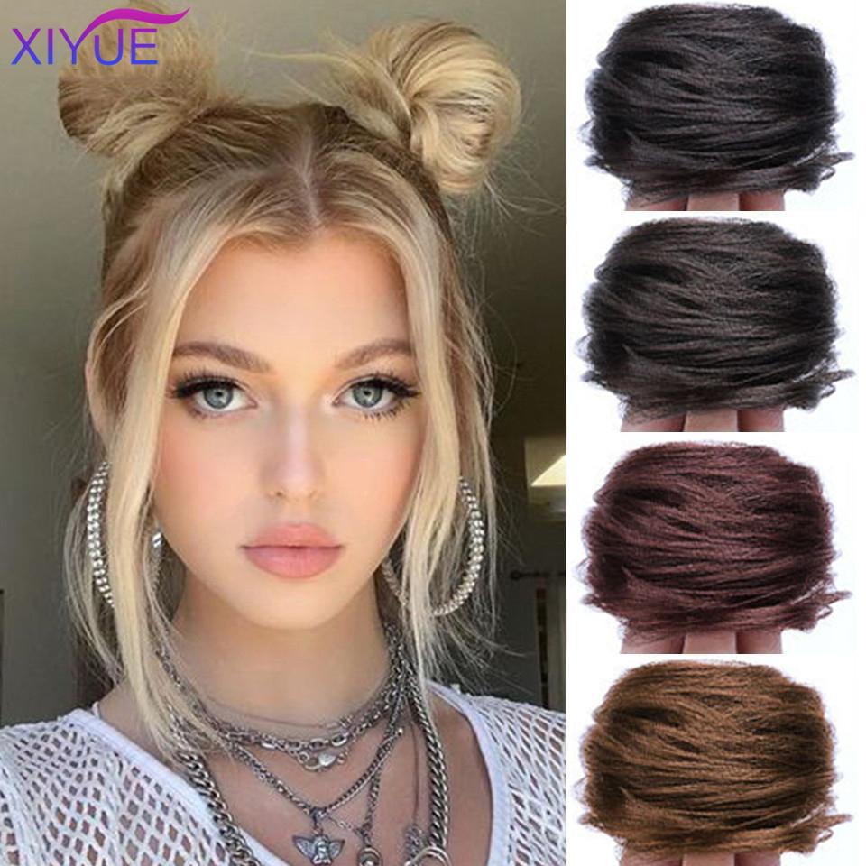 Synthetic Flexible Hair Buns Curly Scrunchy Chignon Elastic Messy Wavy Scrunchies Wrap For Ponytail Extensions For Women