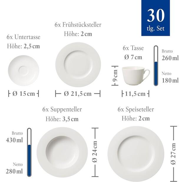 Набор посуды Villeroy & Boch Twist White, 30 предметов (1013808151)