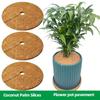 New Plant Pot Coconut Fiber Mat Round Slotted Flat Pad for Weed Prevention Soil Leakage Gardening Tool