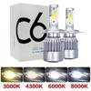 2 Pcs C6 LED H1 H3 H4 Car Headlight H7 H8 H11 HB3 HB4 HIR2 20000LM 9005 9006 H27 880 881 9012 H16   Fog Lamp 12V Lamp