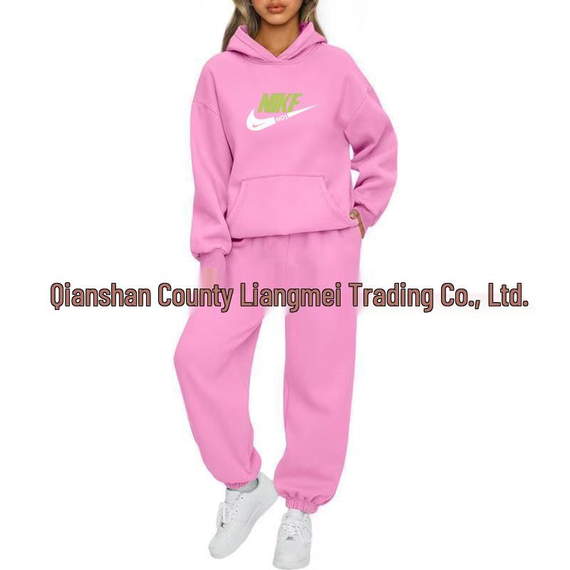 Unisex Solid Color Hooded Sweatshirt Set - Casual Spring/Autumn Two-Piece Tracksuit 2025