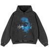 Streetwear Retro Abstract Graphic Washed Black Oversized Unisex Y2K Hoodie