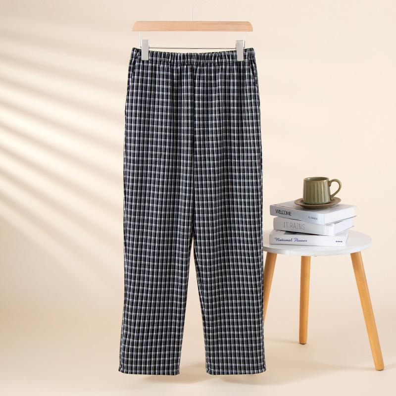 Men's Fall Winter Warm Pajama Bottoms Plaid Pajamas Pants for Men Soft Long Lounge Sleepwear Woven Pj Sleep Pant with Pockets Outdoor Casual Pants
