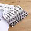 20pcs Stainless Steel Flat Mouth Clothespins, Binder Clips, Drying Hanger, Metal Clip Set, Metal Clothes Clips For Clothes Sock