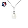 Pendant - - Genuine Freshwater Cultured Pearl 5-6 Mm - White Gold - 42 Cm Chain Included