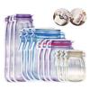 Reusable Ziplock Bags Mason Jar Shaped Cookies Bag Waterproof Fresh-Keeping Snacks Storage Bag
