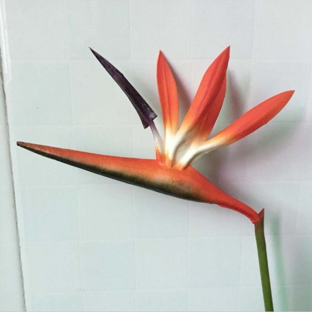 Nearly Wedding Home Decor Long Stem Silk Crane Latex Flowers Artificial Flowers Tropical Flowers