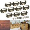 10pcs Antique Brass Drawer Label Pull Cabinet Frame Handle File Name Card Holder