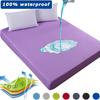 2023 New Solid Color Super Waterproof Bed Fitted Sheet Mattress Protector Cover Bedspread With Elastic Band No Pillowcase