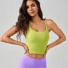 Women's U-Shaped Camisole Fitness Vest One Piece Solid Longline Shockproof Push Up Cross Back Sports Yoga Bra