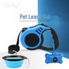 Retractable Dog Leash & Foldable Bowl Set with Poop Picker for Pet Travel