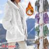 Women's Autumn and Winter Warm Loose Plush Multicolor Hooded Jacket