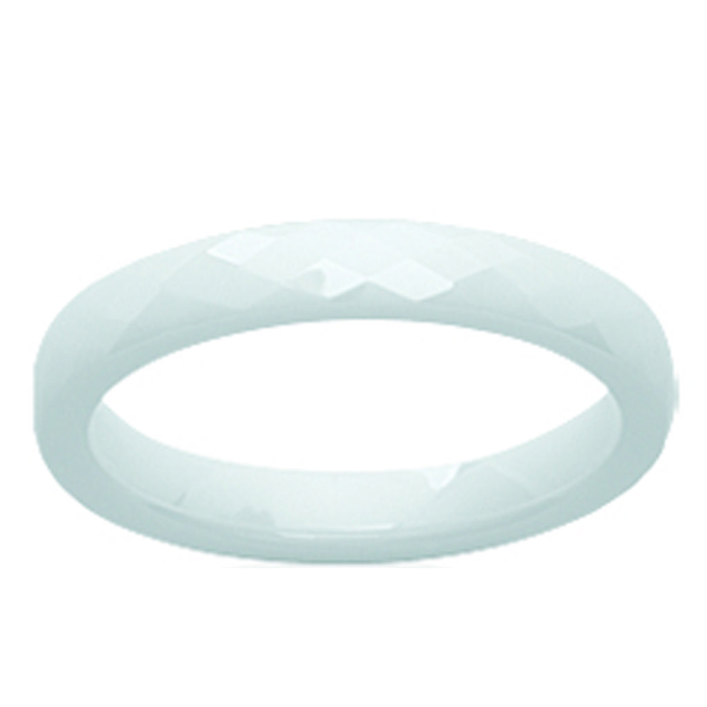 Designer Ring 'Mineralia' White Ceramic - 3 Mm
