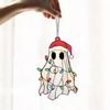 Halloween Cute Ghost Suncatcher Stained Glass Style Acrylic Window Hanging Ghost Light Catcher for Window Wall Decor