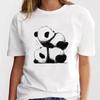 Panda Lovely Print Women T-shirt Cute Cartoon Graphic Print Short Sleeve T Shirt Female Fashion Casual Unisex Clothes Top