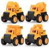 Cartoon Construction Vehicle Pull Back Car Toy 4 Excavator Dump Truck Shape Car Toy