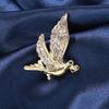 Carrier Pigeon Brooch Sparkling Rhinestone Decor Anti-rust Lightweight Bird Animal Formal Coat Suit Collar Decoration Jewelry Clothes Accessories