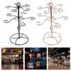 Elegant Tabletop Wine Cup Holder Double Layer Wine Glass Organizers Metal Wine Holder Metal Texture for Home Use