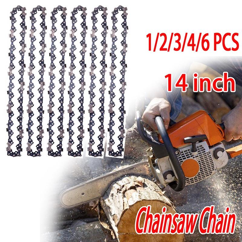 1/2/3/4/6 Pcs 14Inch Saw Blade Chainsaw Chains 3/8" LP 050" Gauge 50 Drive Link Electric Saw Blade Tool Saw Accessory Replacement Wood Cutting