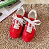 Red Women's Spring New Breathable Ballet Style Flat Bottom Casual Feet Small Retro Sneakers