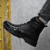 Fashion Waterproof Leather Safety Boots For Men Winter Boots Steel Toe Black Work Boots Indestructible Industrial Safety Shoes Man Shoes