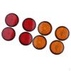 8x 2 Inch Motorcycle Round Reflector Stud Mounted Amber Red &Orange