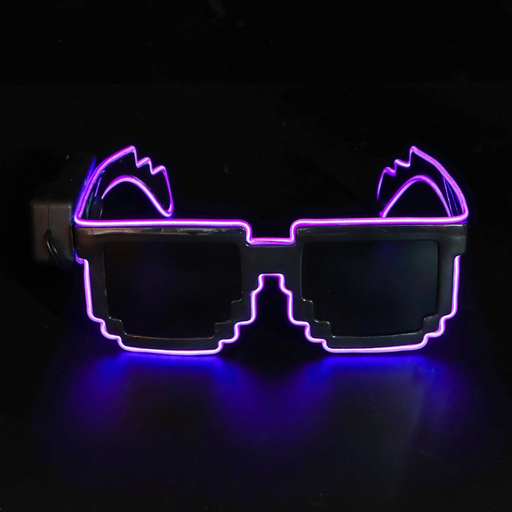 Wireless LED Light-up Glasses Glow In the Dark Neon Rave Shades  for Adult Kids