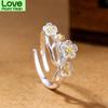 New Arrivals 925 Sterling Silver Rings For Women Girl Jewelry Gold Flower Rings Adjustable Open Finger Rings