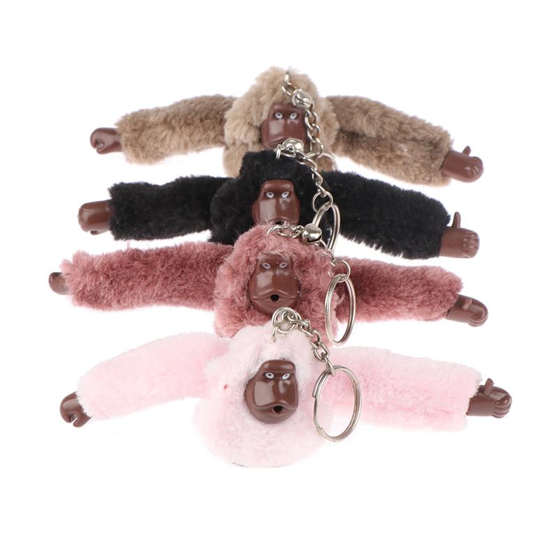 Cute Girl Plush Fur Monkey Key Chain Orangutan Keychain On Pant Women Bag Car Trinket Female Toy