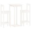 VidaXL Bar Set 3 Pcs Bistro Furniture Set Dining Room Kitchen Pub Furniture Indoor White 3124733