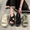 Sandals Women's Summer 2025 New Songgao Thick-soled Pregnant Women Flat-bottomed Shit-stepping Casual Sports Roman Sandals
