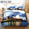 Europe City Building Bedding Set 3D Print Duvet Cover Cartoon Comforter Cover King For Kids Child Teen Boys Girls Bedroom Decor