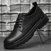 Fashion Newest Men Shoes Black Leather Casual Male Outdoor Walking Shoes Classic Tooling Oxfords Shoes For Man Comfortable Footwear