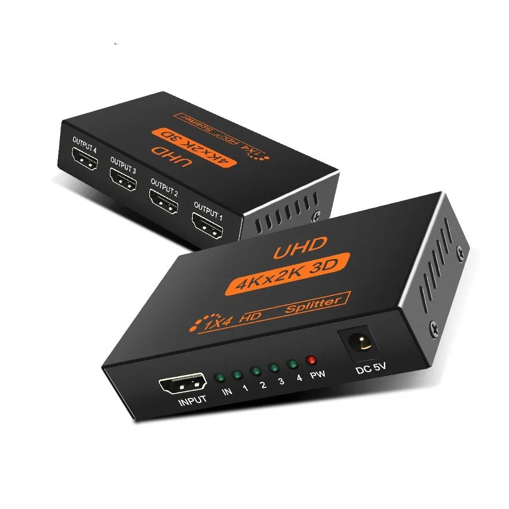 4K 2K HDMI-Compatible Splitter HDMI 1 In 4 Out Video Switcher Cable Adapter Hub For PS4 Laptop Monitor TV Box Projector