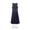 Kaslead New Women Clothes Western Style Fashion Simple Temperament Denim Midi Dress 7563243