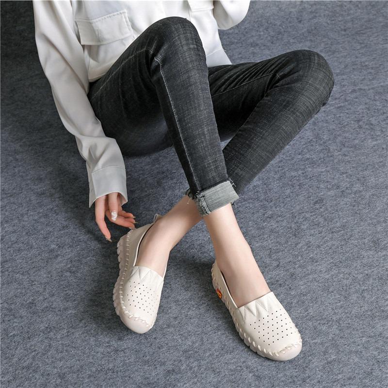 Leather Women's Shoes Flat Single Shoes Soft Bottom Leather Shoes